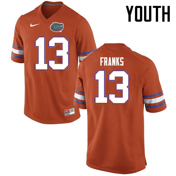Florida Gators Youth #13 Feleipe Franks College Football Jerseys Orange